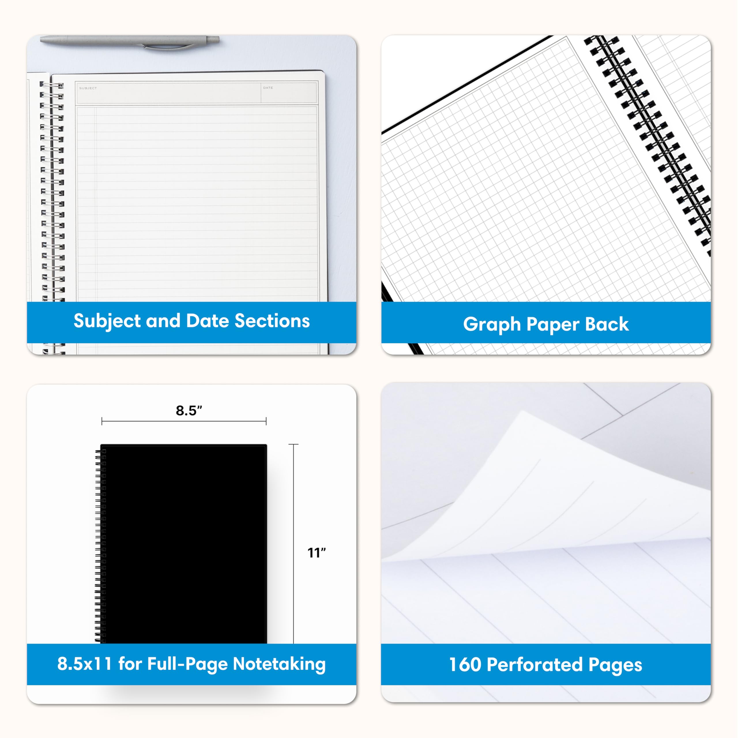 Amazon.com : Blue Sky Smart Notes Professional Notebook, Wire-O